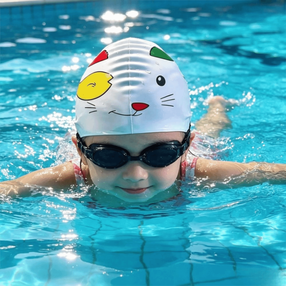 Swim Hat Silicone - قبعة سباحة مرنة مقاومة للماء من