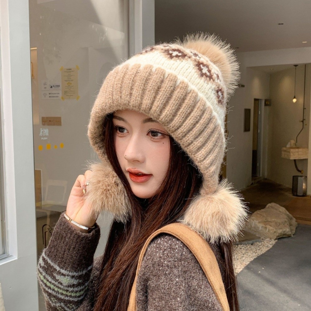 Trapper Hat Ear Flap - قبعة ترابر من البوليستر بتصميم كوري