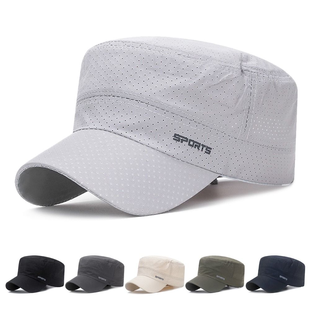 Snapback Hat Flat - قبعة شمسية خارجية قابلة للتنفس، قبعات